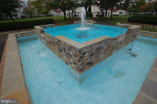 3201 Centennial Sta, Warminster, PA 18974 - view of pool featuring a pool with connected hot tub, a lawn, and a residential view