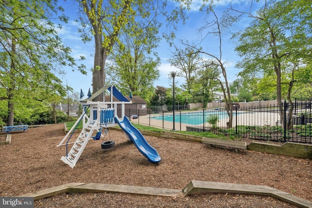 community play area with fence