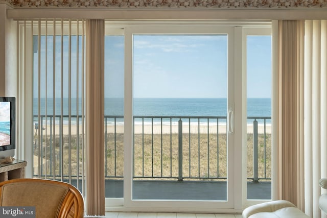 6109 Atlantic Ave Unit 201, Ocean City, MD 21842 - doorway featuring view of water and beach