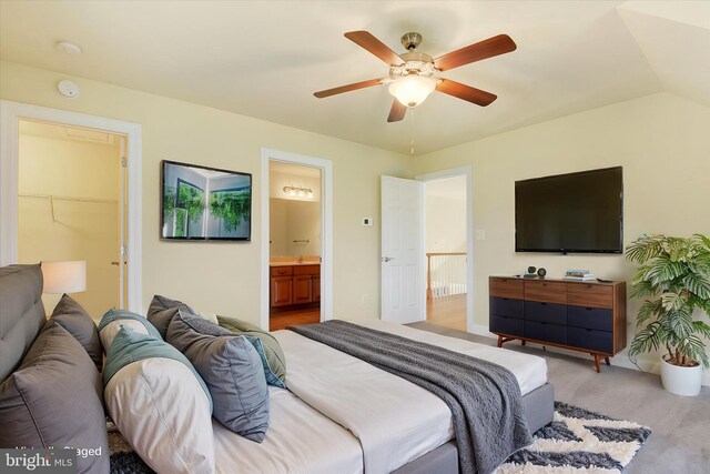 1165 Line Rd, Westminster, MD 21158 - bedroom featuring connected bathroom, light colored carpet, and a ceiling fan