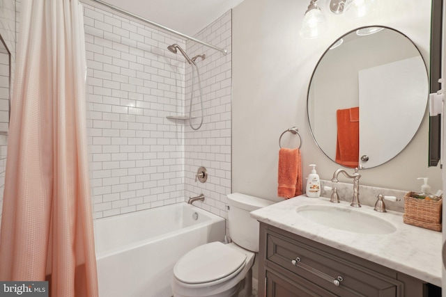 5728 Sunbury Dr, Alexandria, VA 22303 - bathroom featuring shower / tub combo with curtain, toilet, and vanity