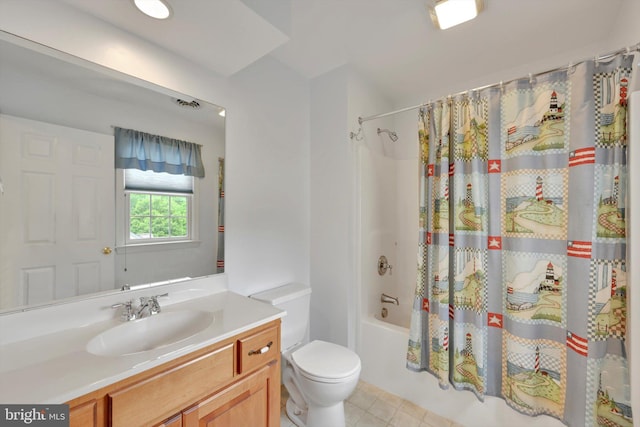 488 Seedling Ct, Mechanicsburg, PA 17055 - full bathroom featuring toilet, vanity, shower / bathtub combination with curtain, and tile patterned floors