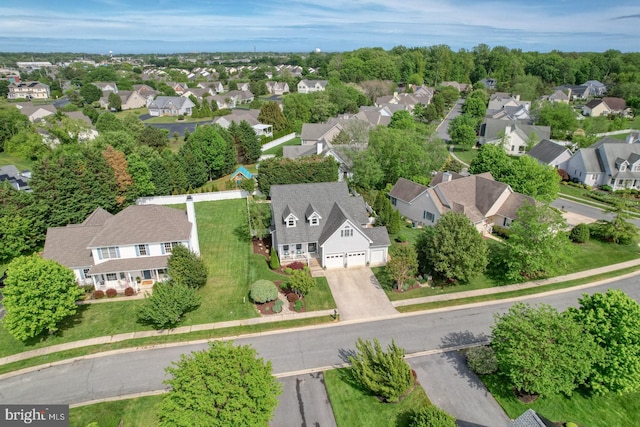 aerial perspective of suburban area