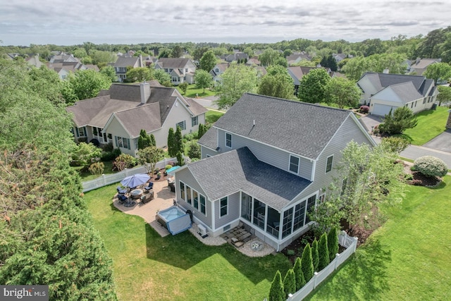 aerial perspective of suburban area
