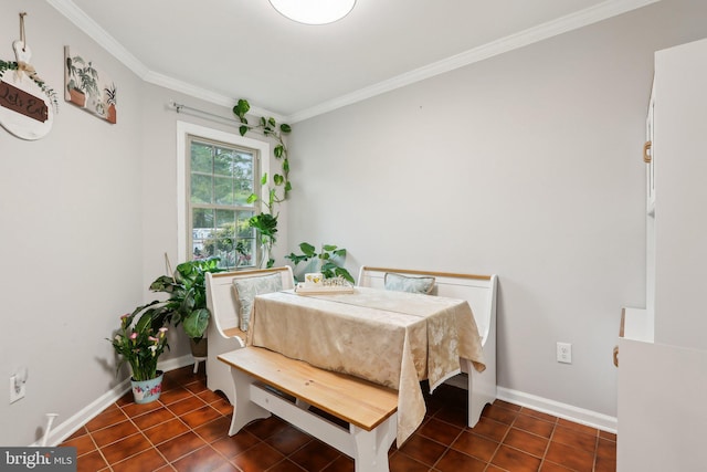 41 Fair Acres Ct, Princeton, NJ 08540 - dining room featuring tile patterned flooring, ornamental molding, and baseboards