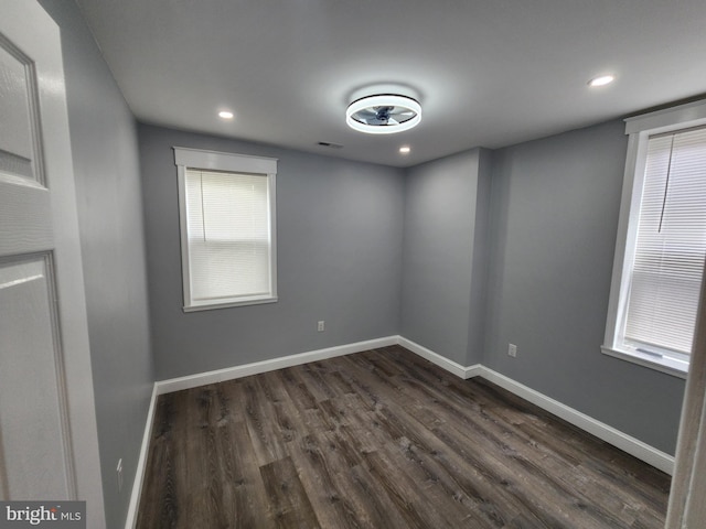 5335 W Girard Ave, Philadelphia, PA 19131 - empty room with dark wood-type flooring, recessed lighting, and baseboards