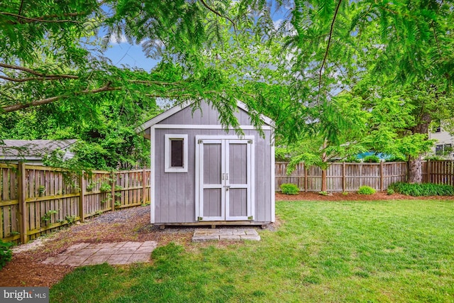 view of shed