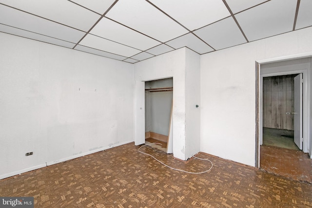 unfurnished bedroom featuring a closet