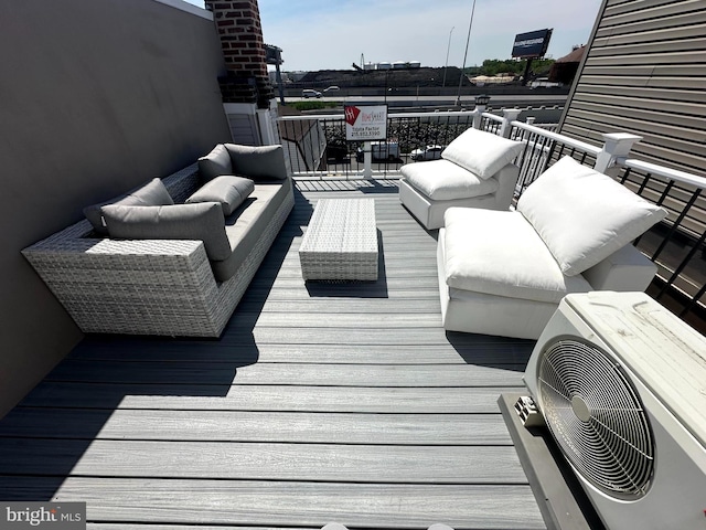 3133 Richmond St, Philadelphia, PA 19134 - deck with a cooling unit and outdoor lounge area