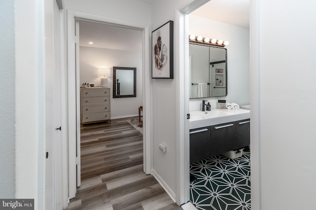 23 Eden Roc, New Hope, PA 18938 - bathroom with vanity and wood finished floors