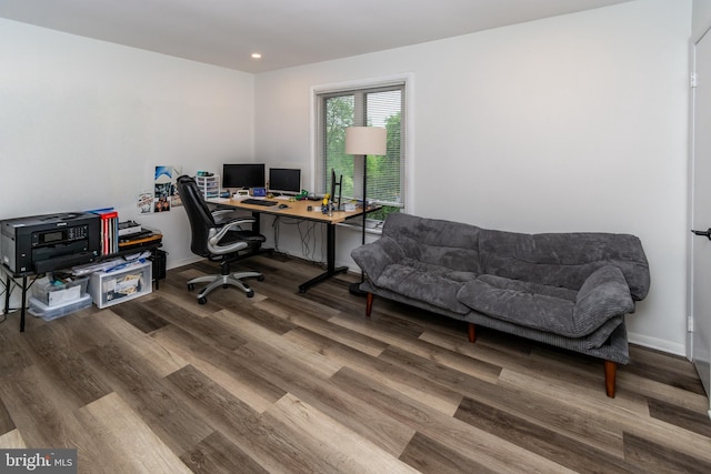 23 Eden Roc, New Hope, PA 18938 - home office featuring wood finished floors and recessed lighting