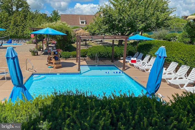 23 Eden Roc, New Hope, PA 18938 - community pool featuring a pergola and a patio