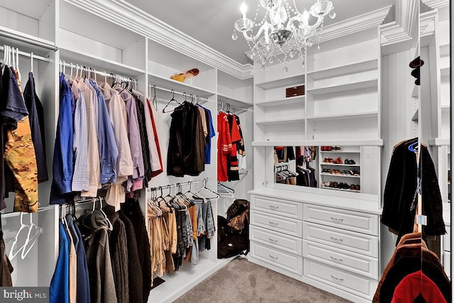14535 Honeysuckle, Issue, MD 20645 - spacious closet featuring carpet floors and a chandelier