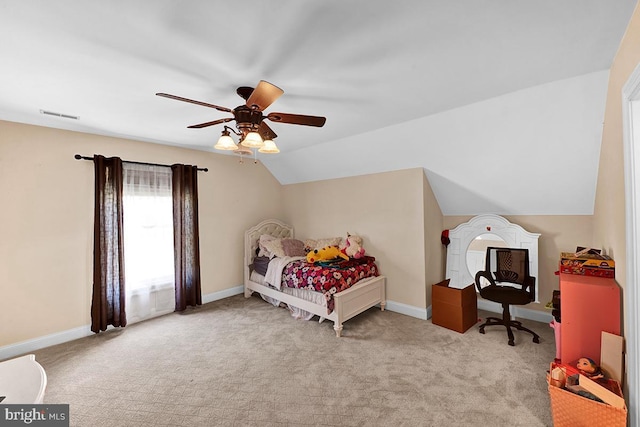 14535 Honeysuckle, Issue, MD 20645 - carpeted bedroom featuring baseboards, a ceiling fan, and lofted ceiling