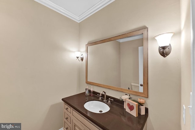 14535 Honeysuckle, Issue, MD 20645 - bathroom featuring crown molding and vanity