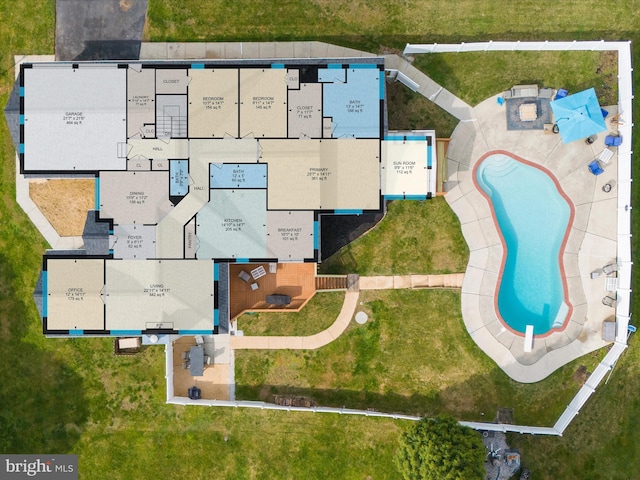 1 Pine Hill Ct, Woodstock, MD 21163 - bird's eye view of a pool