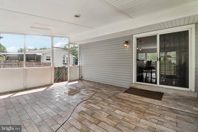 view of patio / terrace featuring fence