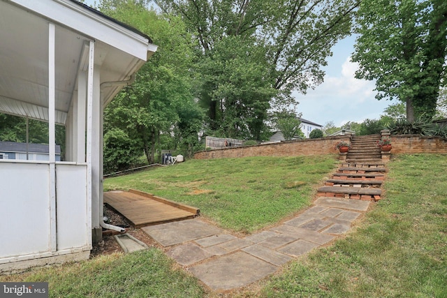 view of grassy yard