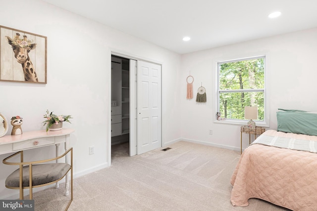 194 Black Cub Run Ln, Harpers Ferry, WV 25425 - carpeted bedroom featuring baseboards, recessed lighting, and a closet