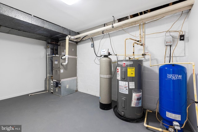 194 Black Cub Run Ln, Harpers Ferry, WV 25425 - utility room with electric water heater and heating unit