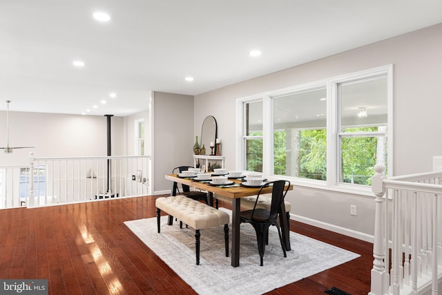 194 Black Cub Run Ln, Harpers Ferry, WV 25425 - dining space with dark wood-type flooring, baseboards, and recessed lighting