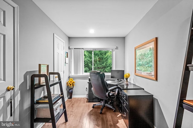 352 Paoli Woods Dr, Paoli, PA 19301 - office with wood-type flooring, baseboards, and recessed lighting