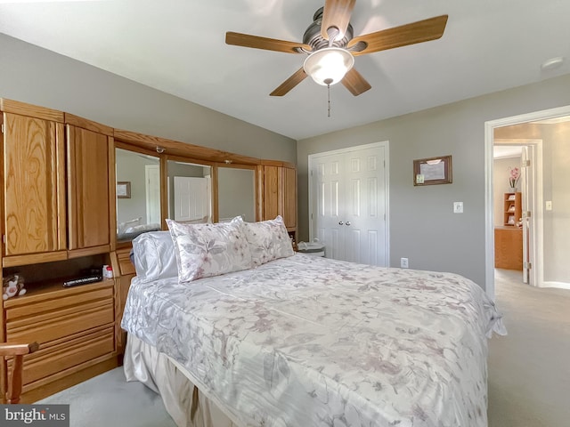 13605 Sugar Mill Ct, Waldorf, MD 20601 - bedroom featuring light colored carpet, a ceiling fan, a closet, and baseboards