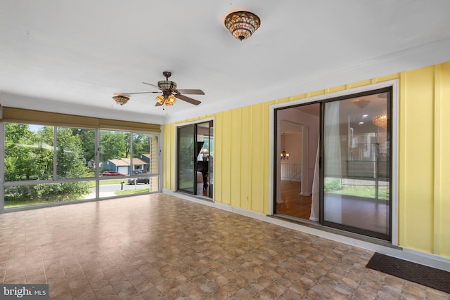 view of patio with ceiling fan