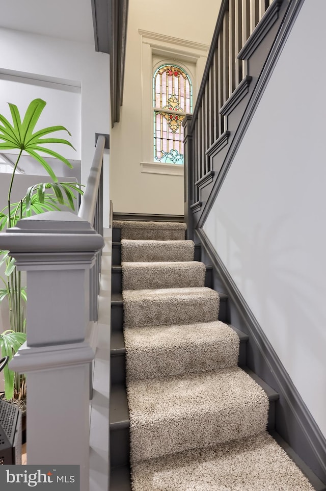 view of stairway