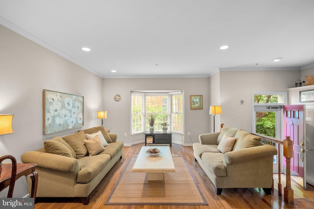 10938 Rocky Mount Way, Silver Spring, MD 20902 - living area with wood finished floors, recessed lighting, crown molding, and baseboards