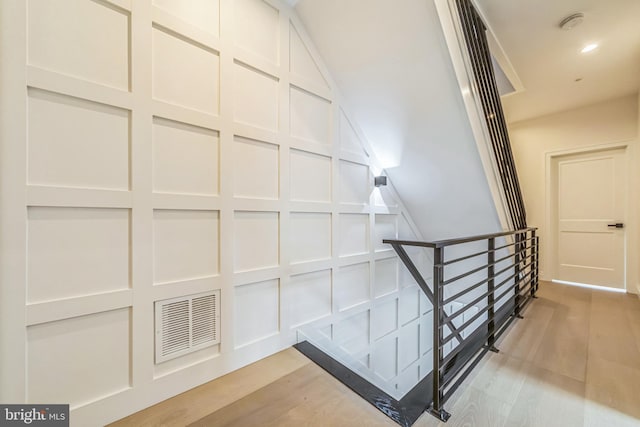 1615 S 22nd St, Philadelphia, PA 19145 - stairs with wood finished floors and recessed lighting