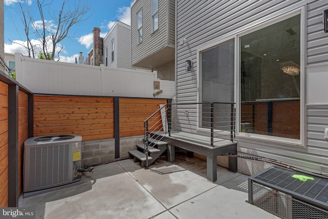 1615 S 22nd St, Philadelphia, PA 19145 - view of patio / terrace with central air condition unit and a fenced backyard