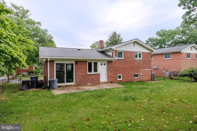 808 Gregorio Dr, Silver Spring, MD 20901 - rear view of property featuring brick siding, a chimney, and a patio