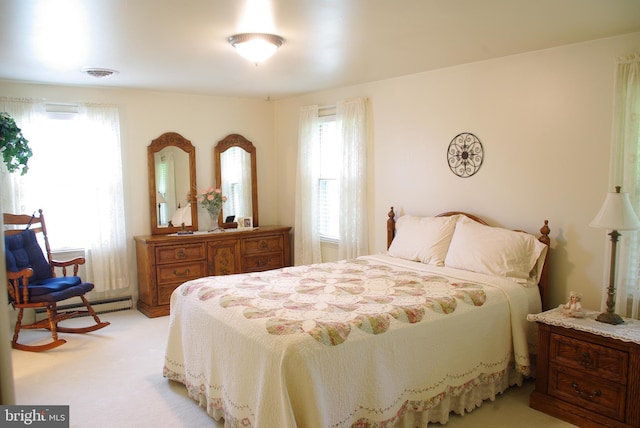 13920 Heavenly Acres Rdg, Hancock, MD 21750 - bedroom featuring a baseboard heating unit and light carpet