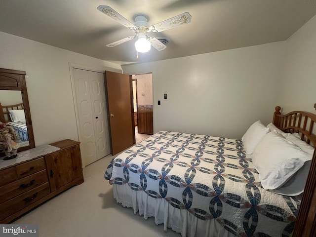 13920 Heavenly Acres Rdg, Hancock, MD 21750 - bedroom with a closet, light carpet, and a ceiling fan