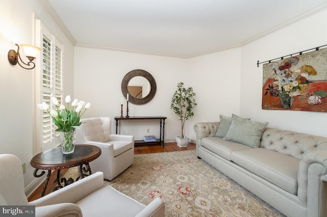 10 Highland Dr, Palmyra, PA 17078 - living room with crown molding, baseboards, and wood finished floors