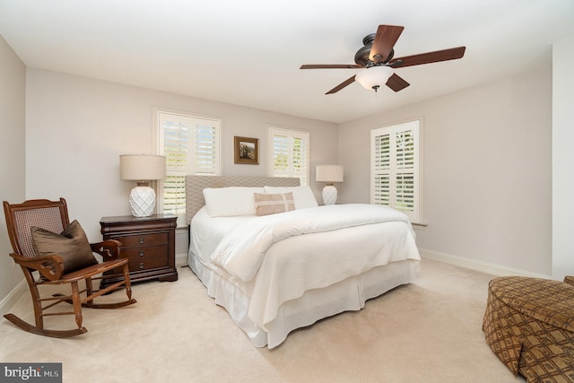 10 Highland Dr, Palmyra, PA 17078 - bedroom with light colored carpet, baseboards, and ceiling fan