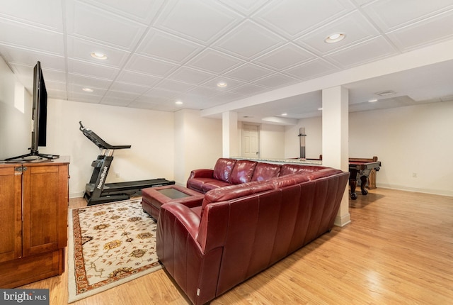 10 Highland Dr, Palmyra, PA 17078 - living area with pool table, recessed lighting, light wood finished floors, and baseboards