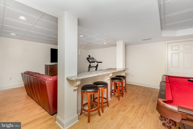 10 Highland Dr, Palmyra, PA 17078 - indoor dry bar featuring light wood finished floors, baseboards, and recessed lighting
