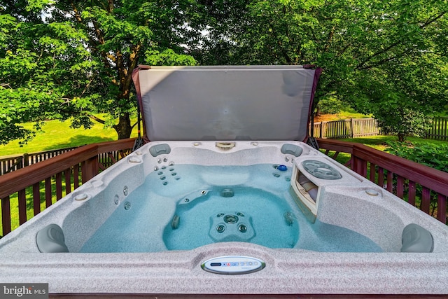 20932 Cox Mills Ct, Ashburn, VA 20147 - view of swimming pool with a hot tub