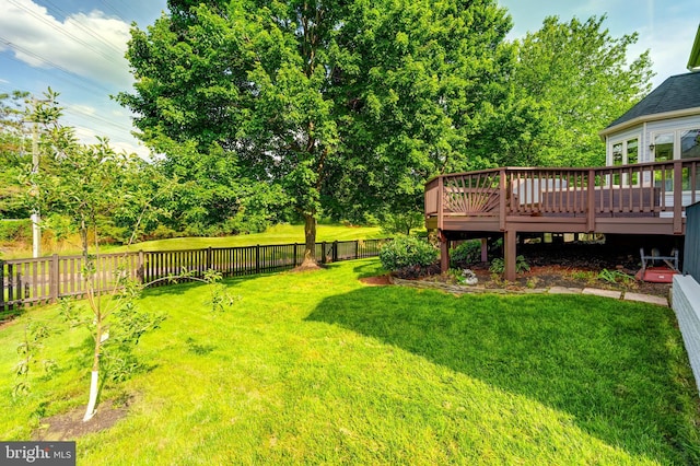 20932 Cox Mills Ct, Ashburn, VA 20147 - fenced backyard featuring a wooden deck and view of wooded area