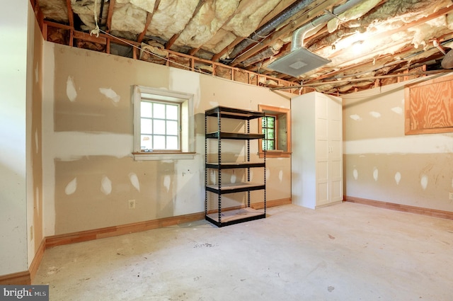 basement featuring baseboards
