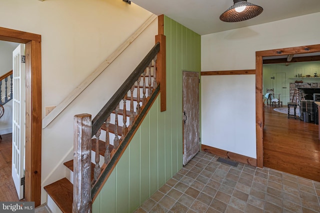 348 Rosemont Ringoes Rd, Stockton, NJ 08559 - staircase featuring wood finished floors