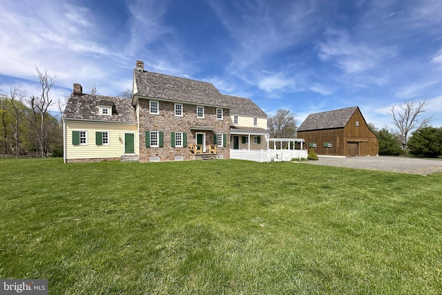 348 Rosemont Ringoes Rd, Stockton, NJ 08559 - colonial house with a barn, a chimney, and an outdoor structure
