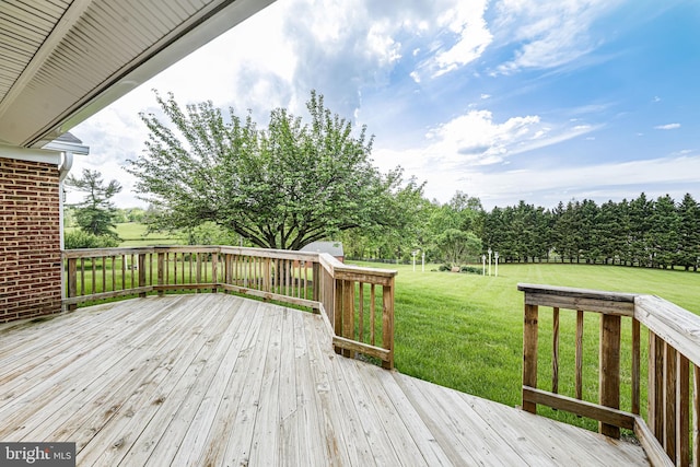 deck with a lawn