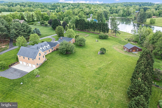 drone / aerial view of a nearby body of water