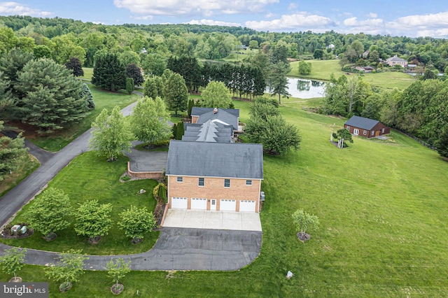 aerial overview of property's location featuring a large body of water
