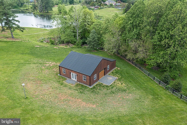 bird's eye view of a nearby body of water