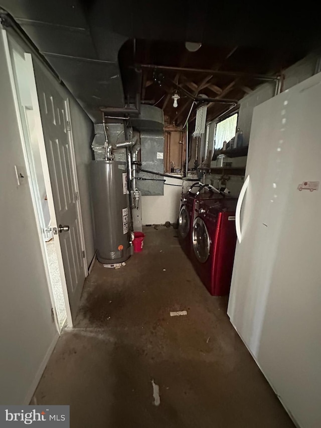 basement with gas water heater