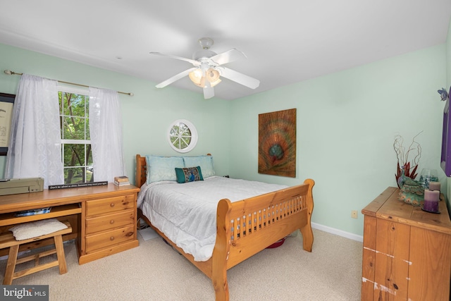 5942 Kimberly Anne Way, Alexandria, VA 22310 - bedroom featuring carpet, baseboards, and a ceiling fan